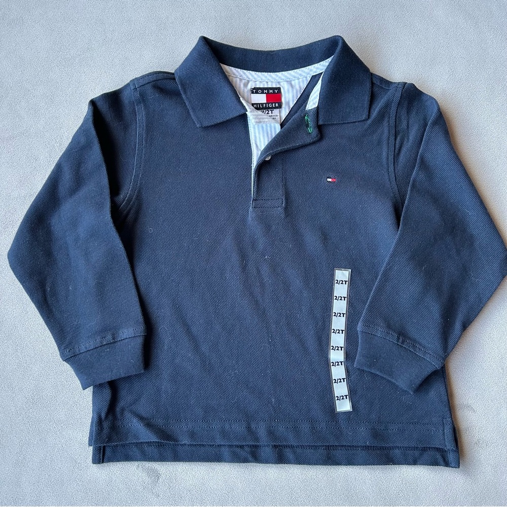 Tommy Hilfiger ~ Long Sleeve Polo ~ Boys Size 2T ~ Dark Blue ~ Brand New!